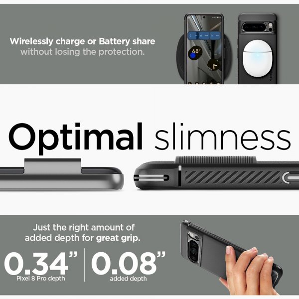 Spigen Google Pixel 8 Pro Skal Rugged Armor Matte Black
