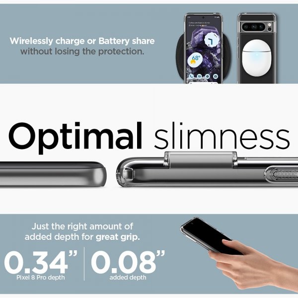 Spigen Google Pixel 8 Pro Skal Ultra Hybrid Crystal Clear
