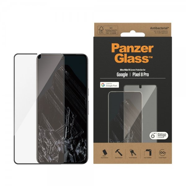 PanzerGlass Google Pixel 8 Pro Skärmskydd Ultra-Wide Fit