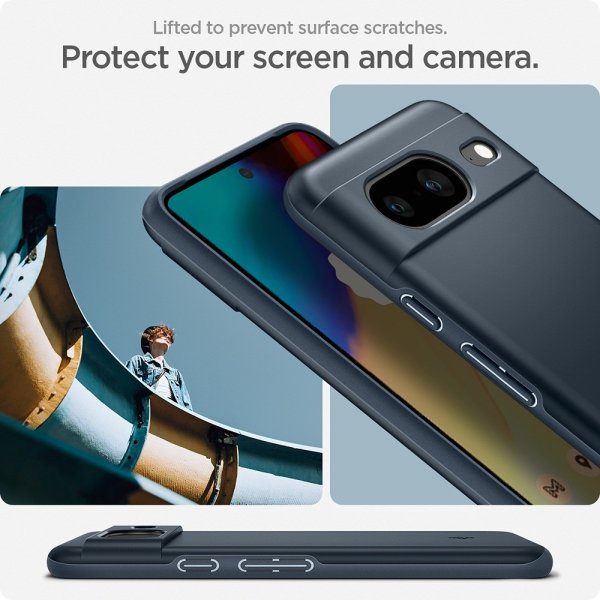 Spigen Google Pixel 8 Skal Thin Fit Metal Slate