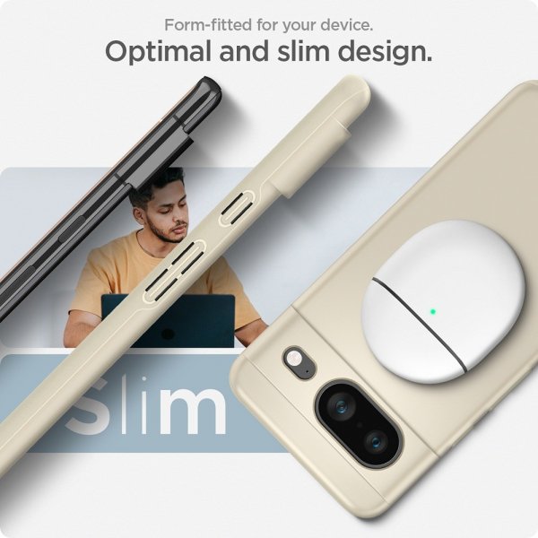 Spigen Google Pixel 8 Skal Thin Fit Mute Beige