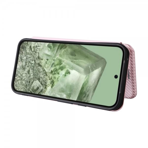 Google Pixel 8a Fodral Kolfibertextur Roseguld