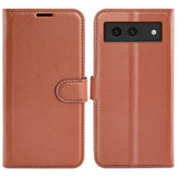 Google Pixel 8a Fodral Litchi Brun