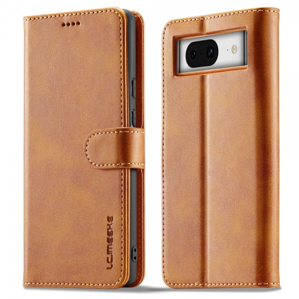 Lc.Imeeke Google Pixel 8a Fodral med Kortfack Stativfunktion Brun