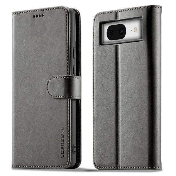 Lc.Imeeke Google Pixel 8a Fodral med Kortfack Stativfunktion Grå