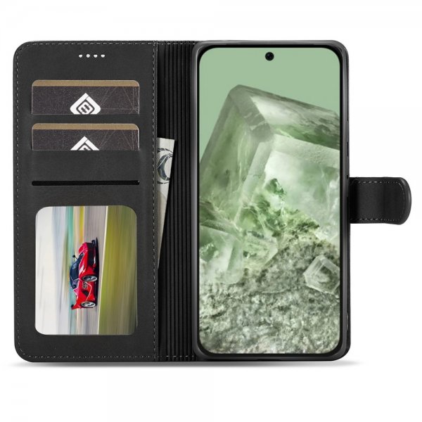 Lc.Imeeke Google Pixel 8a Fodral med Kortfack Stativfunktion Svart