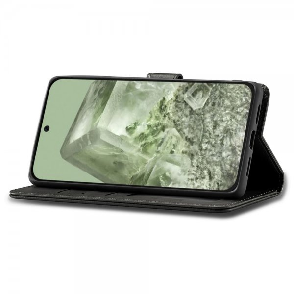 Lc.Imeeke Google Pixel 8a Fodral med Kortfack Stativfunktion Svart