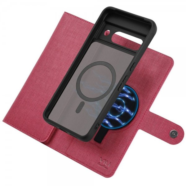 VILI Google Pixel 8a Fodral med Löstagbart Skal GMA Series MagSafe Magenta