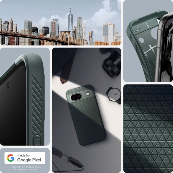 Spigen Google Pixel 8a Skal Liquid Air Abyss Green