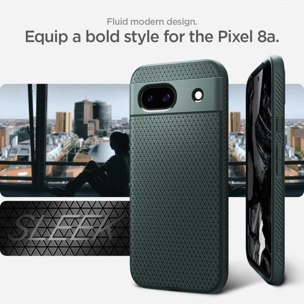 Spigen Google Pixel 8a Skal Liquid Air Abyss Green