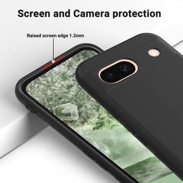 Google Pixel 8a Skal med Strap Silikon Svart