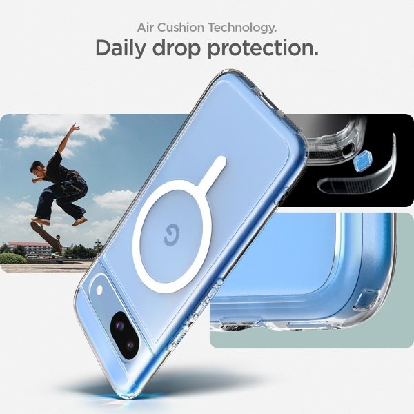 Spigen Google Pixel 8a Skal Ultra Hybrid Metal Ring MagFit Vit