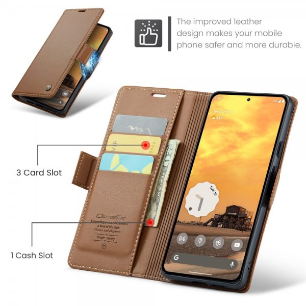 CaseMe Google Pixel 9/Pixel 9 Pro Fodral 023 Series Brun