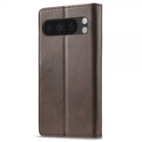Lc.Imeeke Google Pixel 9/Pixel 9 Pro Fodral med Kortfack Stativfunktion Mörkbrun