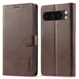 Lc.Imeeke Google Pixel 9/Pixel 9 Pro/Pixel 10/Pixel 10 Pro Fodral med Kortfack Mörkbrun
