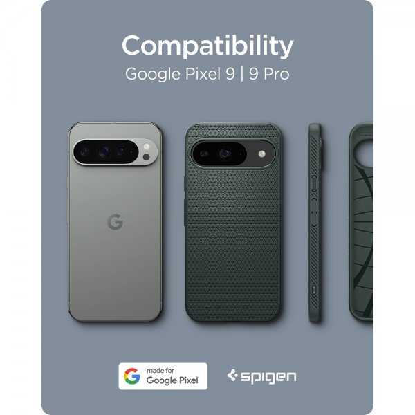 Spigen Google Pixel 9/Pixel 9 Pro Skal Liquid Air Abyss Green