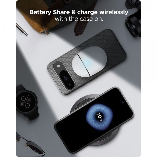 Spigen Google Pixel 9/Pixel 9 Pro Skal Liquid Air Marble Gray