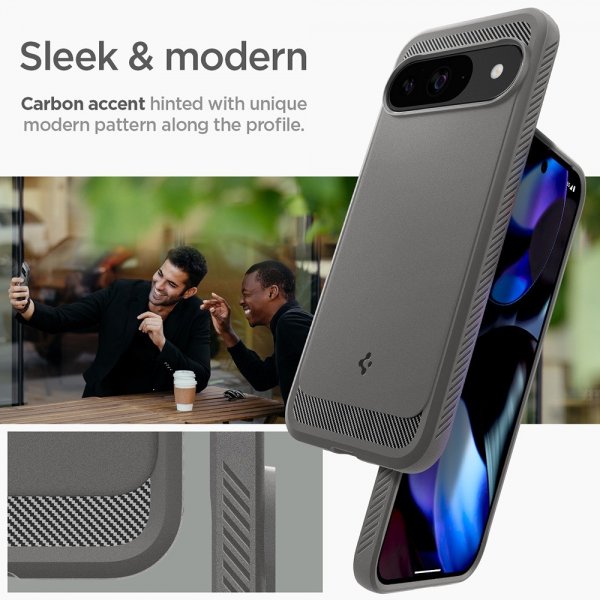 Spigen Google Pixel 9/Pixel 9 Pro Skal Rugged Armor Marble Gray