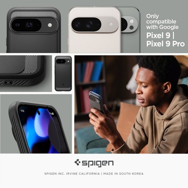 Spigen Google Pixel 9/Pixel 9 Pro Skal Rugged Armor Matte Black