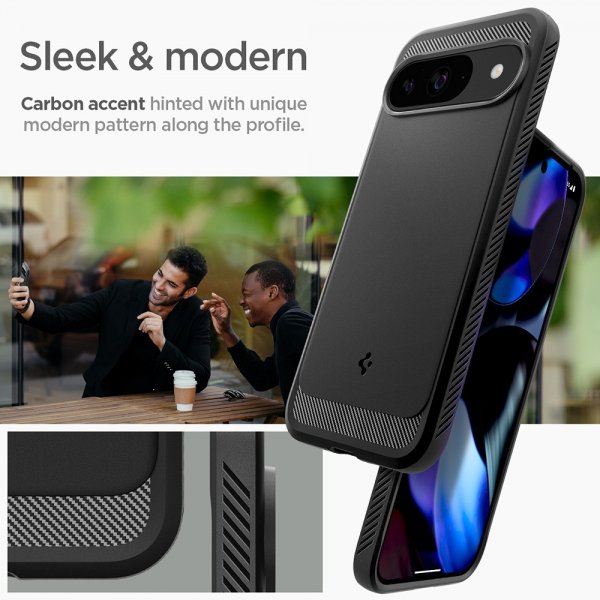 Spigen Google Pixel 9/Pixel 9 Pro Skal Rugged Armor Matte Black