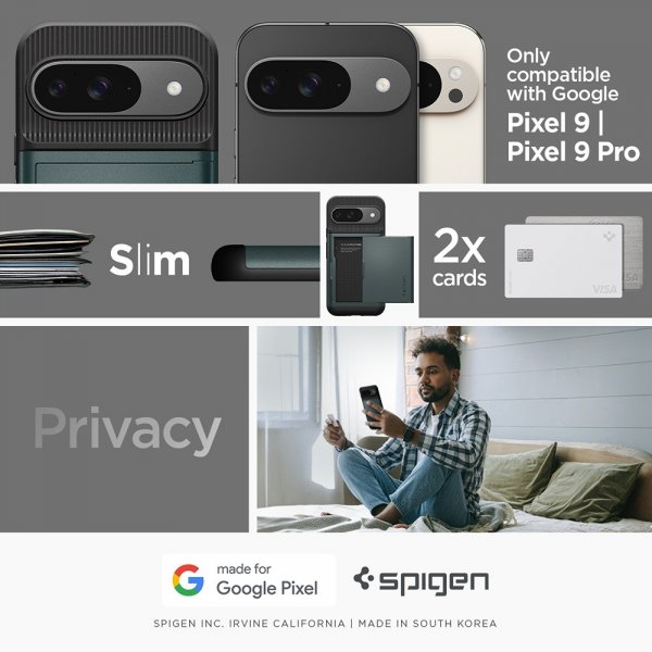 Spigen Google Pixel 9/Pixel 9 Pro Skal Slim Armor CS Abyss Green