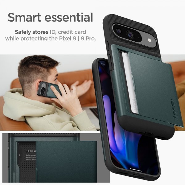 Spigen Google Pixel 9/Pixel 9 Pro Skal Slim Armor CS Abyss Green