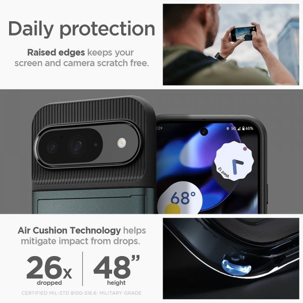 Spigen Google Pixel 9/Pixel 9 Pro Skal Slim Armor CS Abyss Green