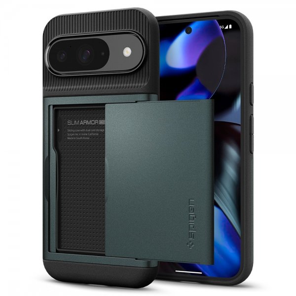 Spigen Google Pixel 9/Pixel 9 Pro Skal Slim Armor CS Abyss Green