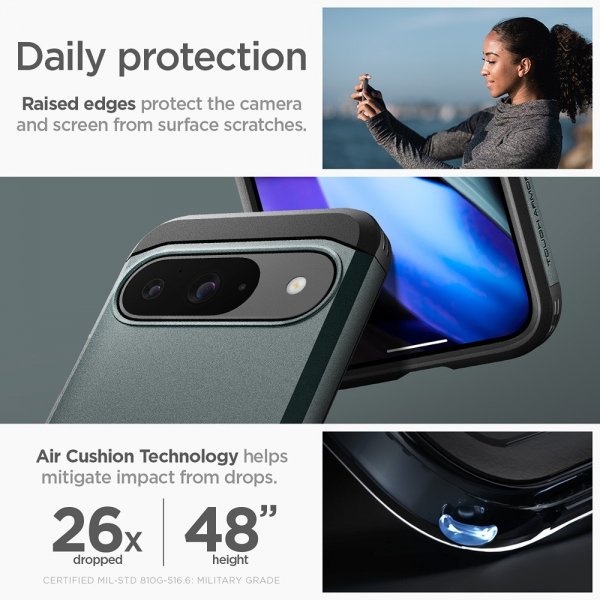 Spigen Google Pixel 9/Pixel 9 Pro Skal Tough Armor Abyss Green
