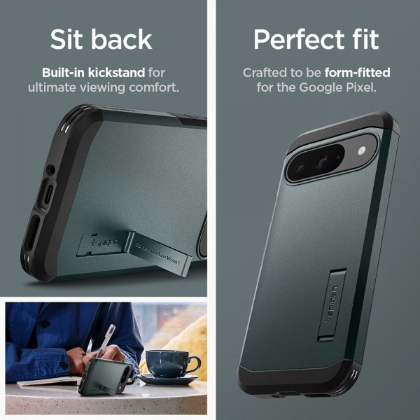Spigen Google Pixel 9/Pixel 9 Pro Skal Tough Armor Abyss Green