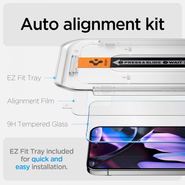Spigen Google Pixel 9/9 Pro/Pixel 10/10 Pro Skärmskydd GLAS.tR EZ Fit 2-pack
