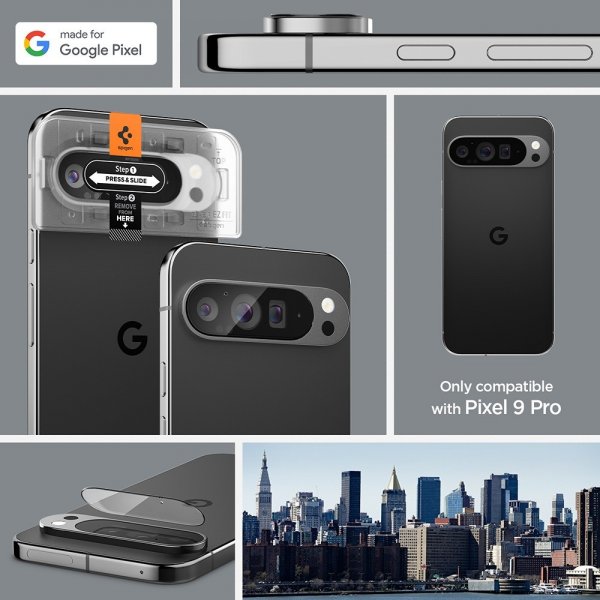 Spigen Google Pixel 9 Pro Kameraskydd Glas.tR EZ Fit Optik 2-pack