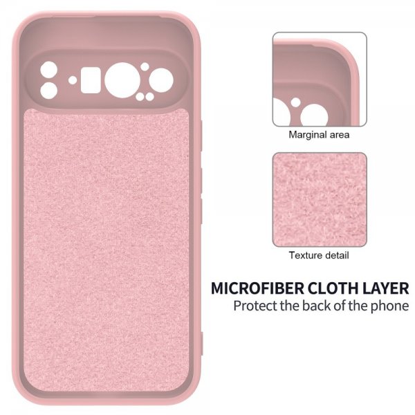 Google Pixel 9 Pro Skal med Strap Silikon Rosa