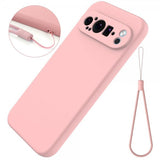 Google Pixel 9 Pro Skal med Strap Silikon Rosa