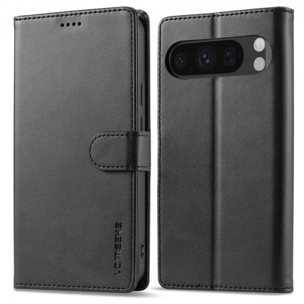 Lc.Imeeke Google Pixel 9 Pro XL Fodral med Kortfack Stativfunktion Svart