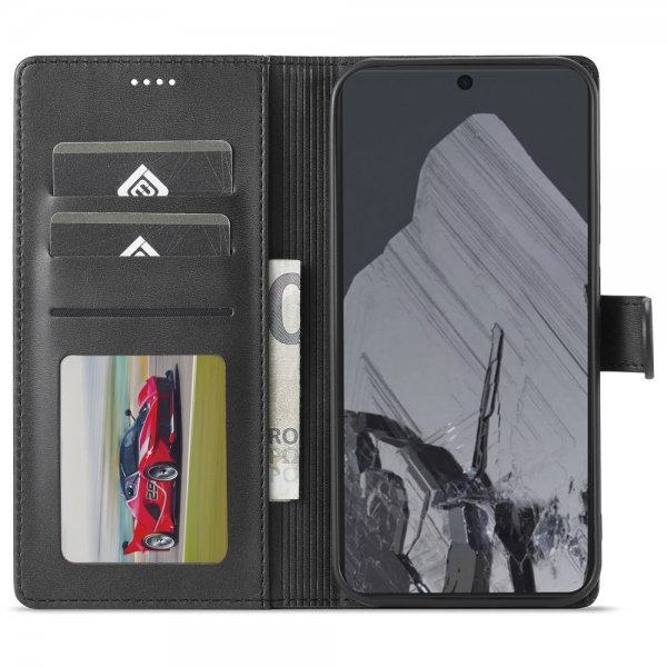 Lc.Imeeke Google Pixel 9 Pro XL Fodral med Kortfack Stativfunktion Svart