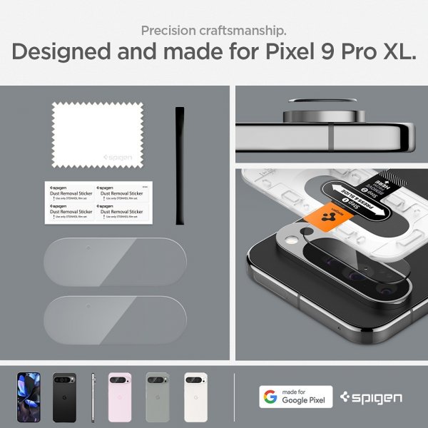 Spigen Google Pixel 9 Pro XL Kameraskydd Glas.tR EZ Fit Optik 2-pack