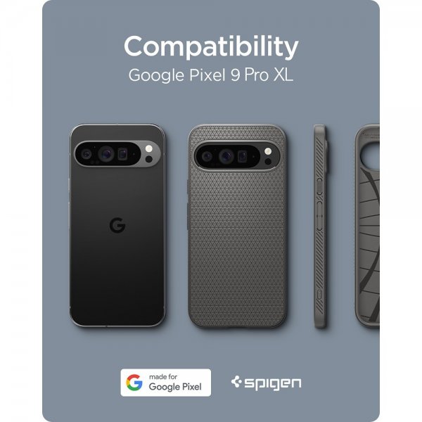 Spigen Google Pixel 9 Pro XL Skal Liquid Air Marble Gray