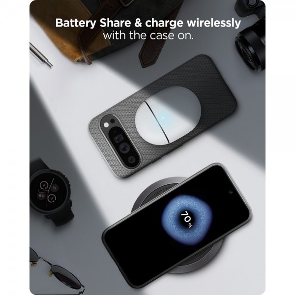 Spigen Google Pixel 9 Pro XL Skal Liquid Air Marble Gray