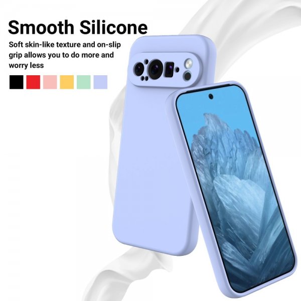 Google Pixel 9 Pro XL Skal med Strap Silikon Lila