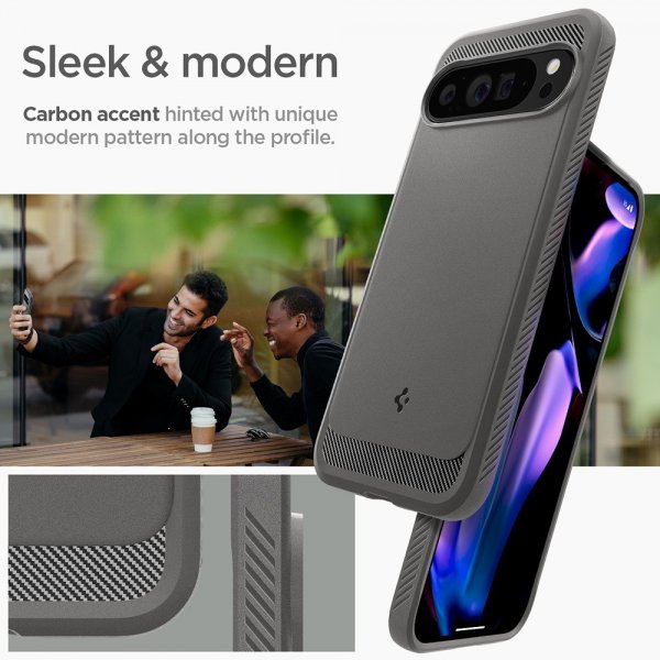 Spigen Google Pixel 9 Pro XL Skal Rugged Armor Marble Gray