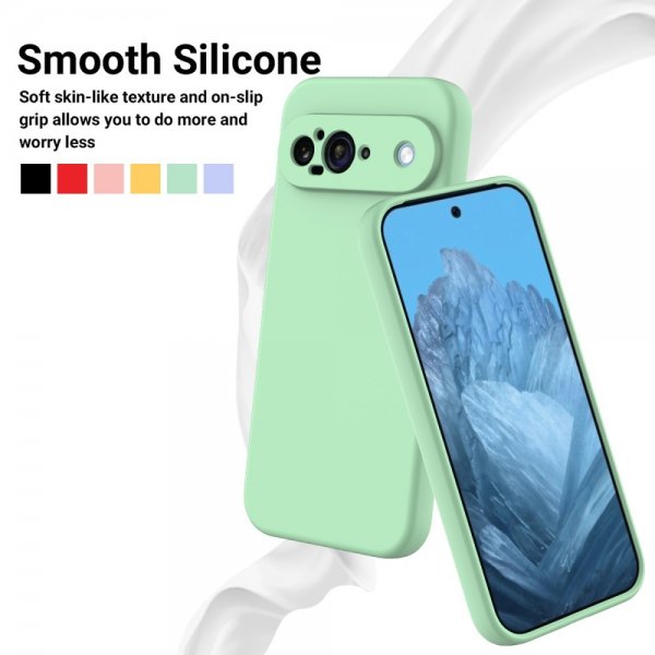 Google Pixel 9 Skal med Strap Silikon Grön