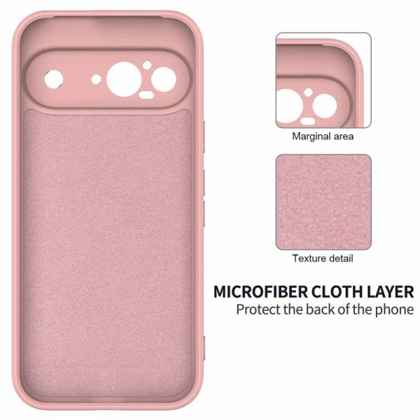 Google Pixel 9 Skal med Strap Silikon Rosa