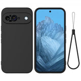 Google Pixel 9 Skal med Strap Silikon Svart