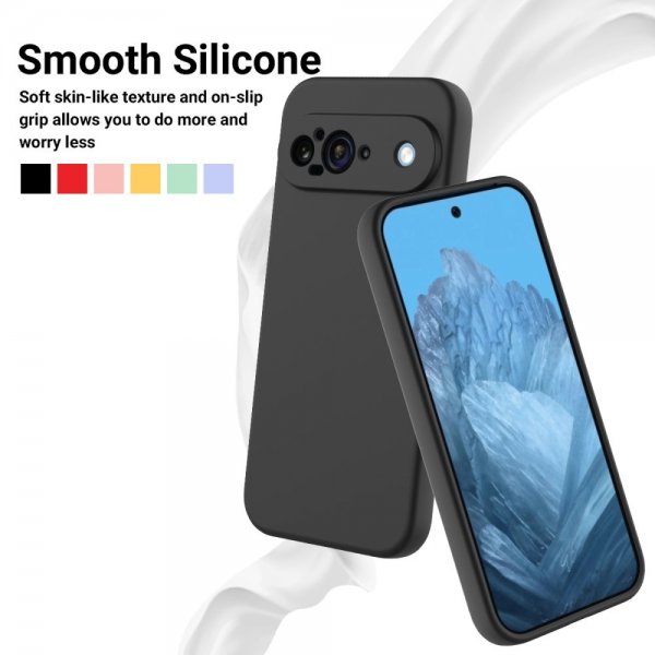 Google Pixel 9 Skal med Strap Silikon Svart