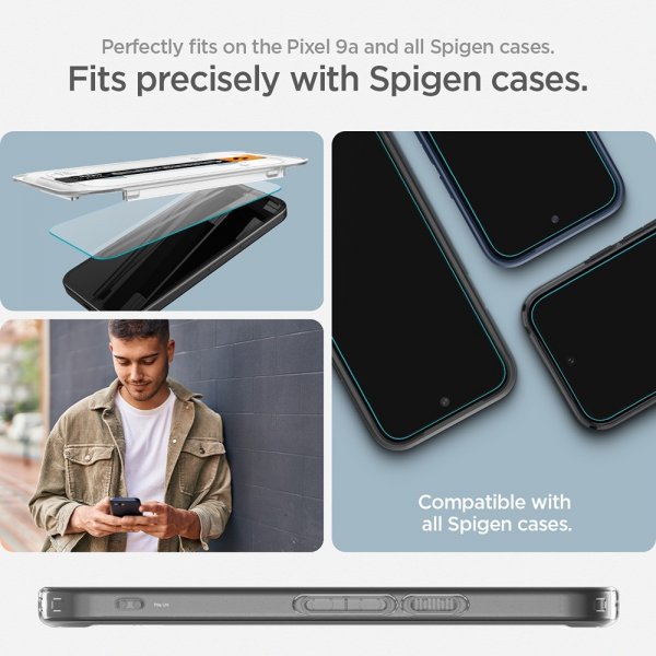 Spigen Google Pixel 9a Skärmskydd GLAS.tR EZ Fit 2-pack