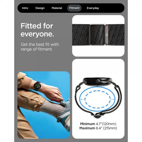 Spigen Google Pixel Watch 1/2/3/4 41mm Armband Lite Fit X Svart
