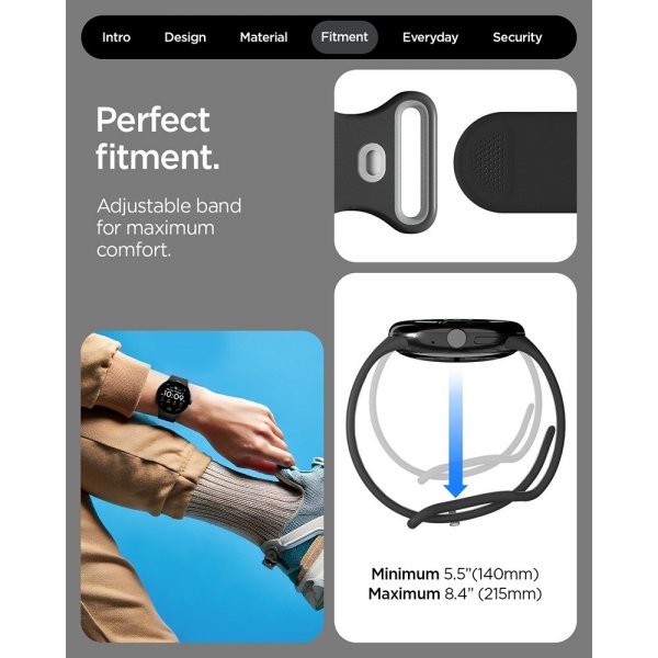 Spigen Google Pixel Watch 1/2/3/4 41mm Armband Nano Pop Black Sesame