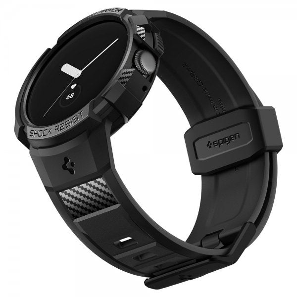 Spigen Google Pixel Watch 1/2/3 41mm Armband och Skal Rugged Armor Pro Svart