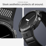 Spigen Google Pixel Watch 1/2/3 41mm Armband och Skal Rugged Armor Pro Svart
